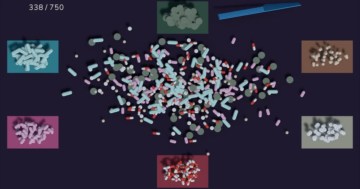 錠剤仕分けゲーム『Pill & Chill』発表。物理演算で薬をひたすら仕分ける作業ゲーム
